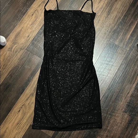 Black Sheath Mini Dress with Spaghetti Straps - Picture 1 of 9